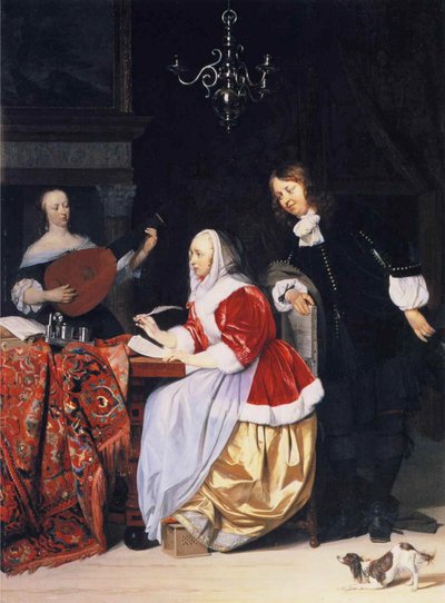 A Young Woman Composing Music by Gabriel Metsu